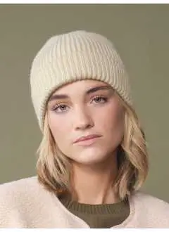 Bonnet en maille côtelée à pinces invisibles