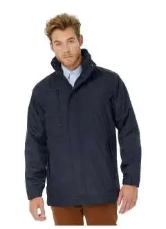 100% polyester. Anti-pilling. Parka en tissu respirant, imperméable et coupe-vent, capuche ergonomique dissimulée dans le col. Polyester résistant, lisse au toucher, coupe ergonomique.,2 poches zippées, poche poitrine zippée à droite, poignets réglables ergonomiques.
