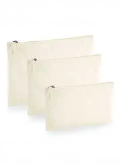 100% cotone organico GOTS. Pochette con Zip in metallo anticato per un effetto vintage. Etichetta strappabile. Dimensioni delle 3 misure: S: 20x11,5 cm, M: 22x16 cm, L: 28x20 cm.