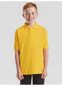 65% polyester 35% coton. Polo en maille piquée facile à entretenir. Patte thermo fixée à deux boutons ton sur ton. (Col. 30: 170 g/m²).