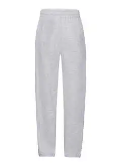 80% algodón, hilo Belcoro, 20% poliéster. Pantalones de felpa ligera cardada. Elástico en cintura con cordón, bolsillos laterales.