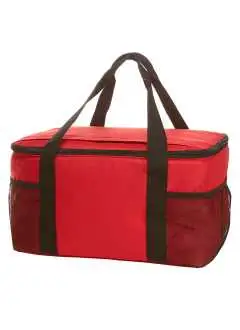 100% poliestere 600d. Borsa frigo dotata di ampio scomparto principale con chiusura lampo bidirezionale, scomparti laterali a rete, scomparto sul lato superiore. Dimensioni: 37 x 20 x 27 cm, capacita': 18 litri, area di stampa: 22 x 15 cm.