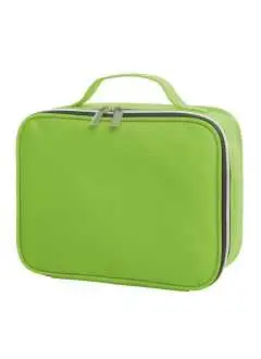 100% poliestere 600d. Borsa con vano principale con cinturino manuale, zip argentata, scomparto inseribile internamente. Dimensioni: 23 x 8.5 x 17.5 cm, capacita': 3 litri, area di stampa: 17 x 12 cm.