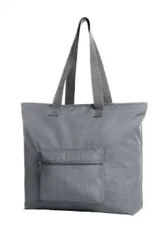 100% poliestere 300d. Ampia shopper, scomparto principale, tasca anteriore e tasca interna con chiusura lampo, manici lunghi. Richiudibile in tasca frontale. Area di stampa sulla tasca frontale: 23 x 8 cm. Dimensioni: 40/55 x 40 x 15 cm. Capacità: 28,5 litri.