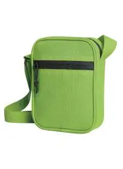 100% poliestere 600d. Borsa a tracolla piccola e funzionale, scomparto principale con tasca anteriore piatta con chiusura lampo, spallaccio di lunghezza regolabile. Area stampabile sulla tasca frontale: W 9 x H 8 cm. Dimensioni: 14 x 18 x 5,5 cm.