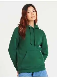 70% coton ring spun, 30% polyester. Double couture, double capuche en single jersey à l'interièur. Poche kangarou avec passant caché pour kit mains libresou i-pod et 2 oeillets cachés dans le cou. Etiquette amovible.