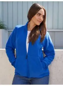 100% poliestere. Pile da donna a 2 strati con anti-pilling (su entrambi i lati), zip a tutta lunghezza, collo alto, tasche a canguro con zip nascosta, orlo con elastan, zip: YKK