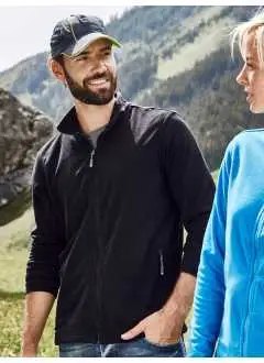 100% poliestere. Giacca in pile classica, con collo alto Micropile pratico, anti-pilling , 2 tasche laterali con zip. Tessuto esterno (220 g/m²), (microfleece) Manica lunga, Microfleece, Colletto alla coreana.