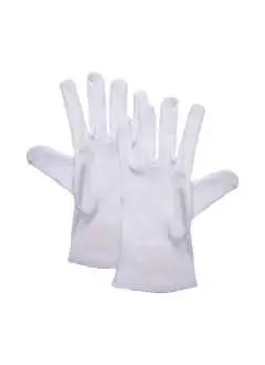 100% coton. Gants de serveur Sevilla, 19 g/pièce, transpirants, EN420. Pouce ergonomique, paume et et doigts renforcés, protège les mains et les produits. 1 paire. Taille unique.