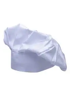 100% cotone. Cappello da Chef Philip, 175 g/m², regolabile tramite chiusura in velcro, 52-60 cm, altezza 29 cm. Lavabile a 60°C. Taglia unica.