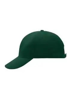 100% coton. Casquette 6 panneaux avec panneaux frontaux renforcés, 6 oeillets  d'aération brodés, 8 surpiqûres décoratives sur la visière, Bande de transpiration doublée en sati n, Marquage conseillé: broderie, Boucle métallique  avec bouton pression et oillet brodé, Coton brossé lourd.