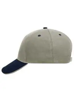 100% cotone. Sandwich Cap in molti colori 6 fori per ventilazione imbastiti, 6 cuciture sulla visiera , Pannello frontale laminato, Fascetta tergisudore in cotone imbottito, Chiusura a clip in argento opaco con asola di metallo. Policromo, Sandwich.