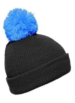 100% poliacrilico. Berretto lavorato a maglia con rifiniture e pompon Maglia doppia, Peso: 100 g, policromo, priva di cuciture.