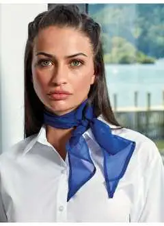 100% poliéster. Foulard en tejido chiffon. Lavable a mano. Largo: 16,5 cm, ancho: 98 Cm, talla unica.