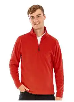 100% polyester recyclé. Veste polaire demi-zippée, zip YKK NATULON® Eco-Friendly, ourlet et poignets élastiques, coutures décoratives. Facile à laver, séchage rapide. Sans PFC. Lavable à 40°C.