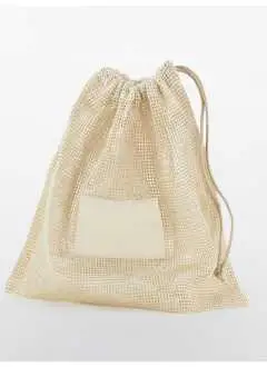 100% coton biologique. Sac en coton biologique certifié GOTS -CU811033, fermeture avec cordons, avec panneau frontal en coton pour simplifier la décoration. Convient pour une utilisation alimentaire. Étiquette amovible. Dimensions: XS: 17x17cm, cap. 0,2lt. - S: 23x23cm, cap. 0,4lt. - M: 32x32cm, cap. 0,9lt. - 44x38cm, cap. 1,4lt.