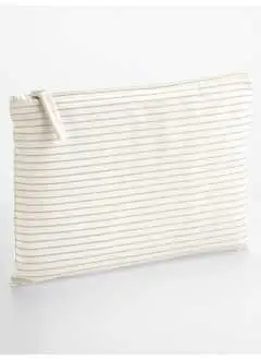 100% coton biologique. Etui à rayures en coton biologique certifié GOTS - CU811033. Usage polyvalent. Fermeture zippée de la même couleur. Étiquette détachable. Dimensions: S: 11,5x20cm, cap. 0,5lt. - M: 16x22,5cm, cap. 1lt, - L: 20x28cm, cap. 2lt.