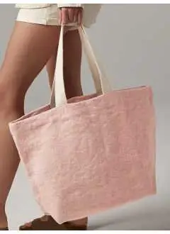 Soft Washed Jute Beach Bag 