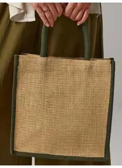Natural Starched Jute Midi Tote