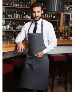 Tablier à bavette Basic avec boucle et poche      90 cm
