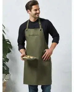 'Barley' Contrast Stitch Sustainable Bib Apron
