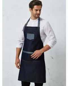 "Domain" Contrast Denim Bib Apron