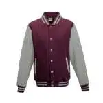 burgundy/heather grey