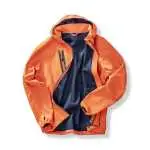fluorescent orange/navy