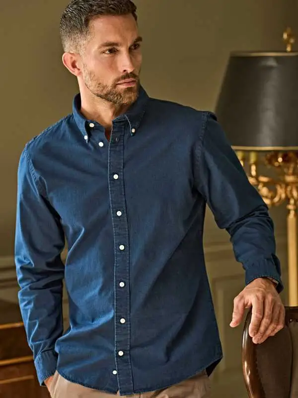 Chemise Casual En Twill Pour Hommes