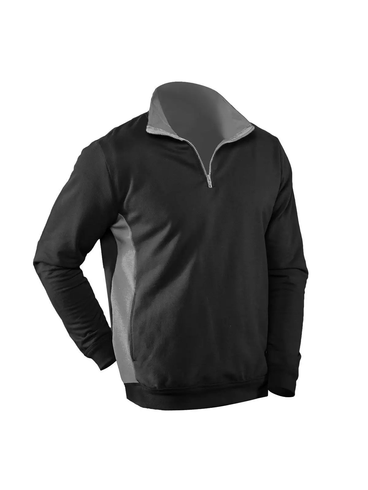 Contrast half zip sweat
